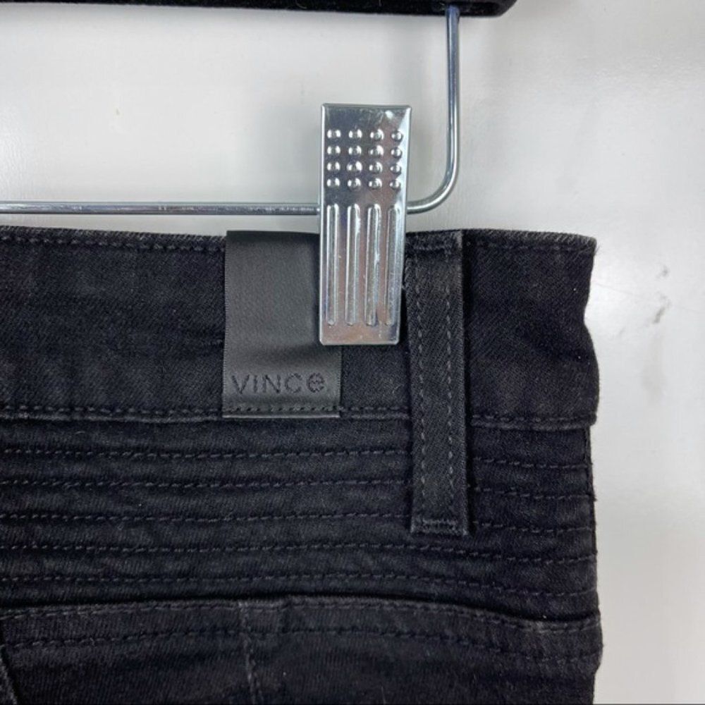 VINCE Black Mid Rise 5 Pocket Zip Ankle Moto Skinny Jeans Women's Size 26 - Picture 8 of 12